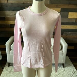 Long Sleeve Baby Pink Women Tee S